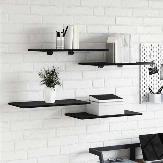 Tablero De Estantería 4 Pcs Negro