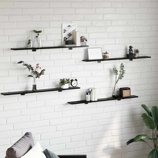Tablero De Estantería 4 Pcs Negro