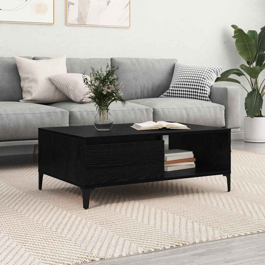 Mesa De Centro Madera Contrachapada Color Roble 90X60X35 Cm