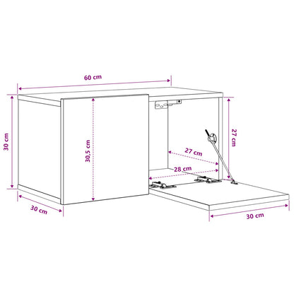 Conjunto De Mueble De Tv 3 Pcs Marrón 60 X 30 X 30 Cm