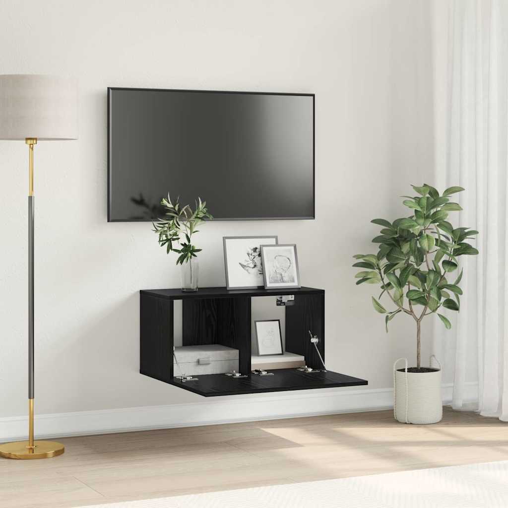 Conjunto De Mueble De Tv Negro 60 X 30 X 30 Cm