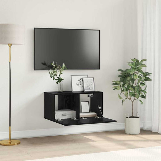 Conjunto De Mueble De Tv Negro 60 X 30 X 30 Cm