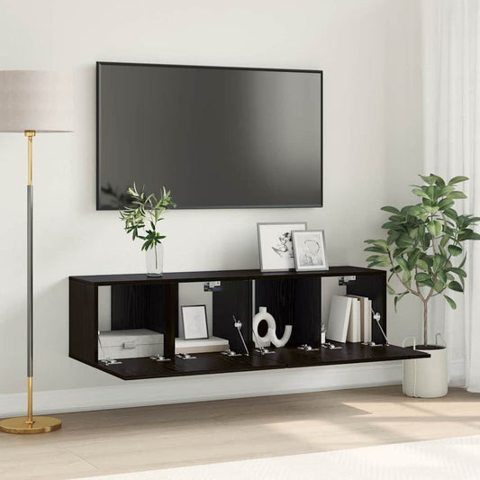 Conjunto De Mueble De Tv 2 Pcs Negro 60 X 30 X 30 Cm