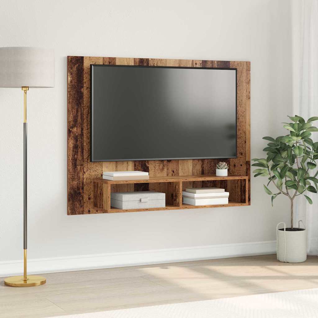 Conjunto De Mueble De Tv Madera Envejecida 120 X 23,5 X 90 Cm