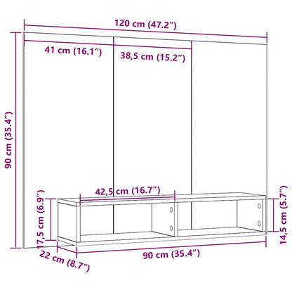 Conjunto De Mueble De Tv Madera Envejecida 120 X 23,5 X 90 Cm