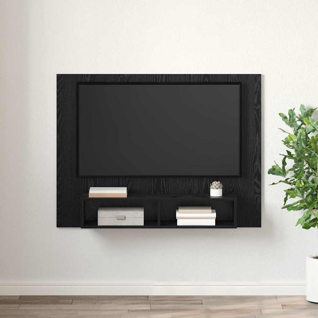 Conjunto De Mueble De Tv Roble Negro 120 X 23,5 X 90 Cm