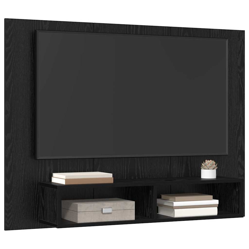 Conjunto De Mueble De Tv Roble Negro 120 X 23,5 X 90 Cm