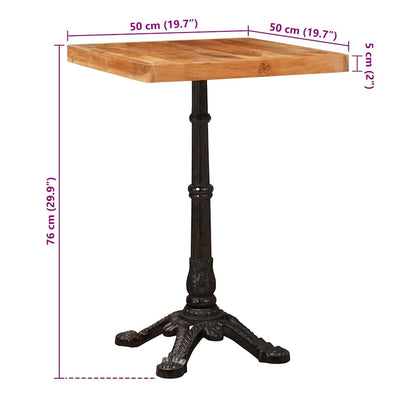 Mesa De Bistró Madera De Acacia Sólida Marrón