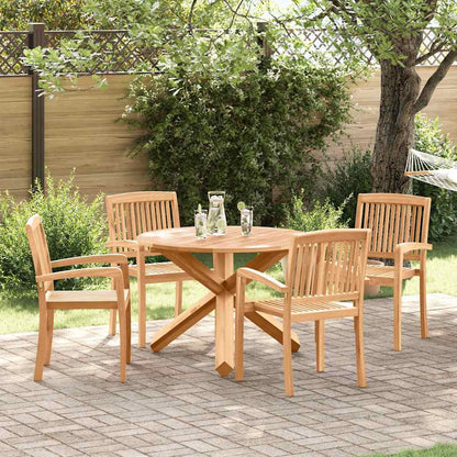 Conjunto De Comedor De Jardín 5 Pcs Natural