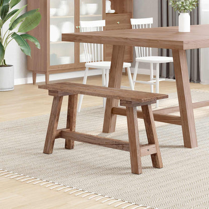 Banco Natural Madera Maciza De Caoba