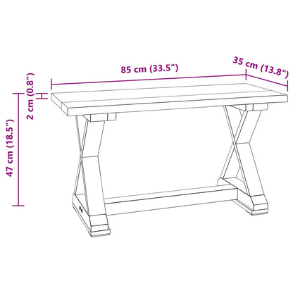 Banco Natural 85 X 35 X 46 Cm Madera Maciza Recuperada