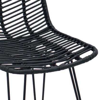 Silla De Bar 2 Uds. 44 X 53 X 111 Cm Ratan E Hierro