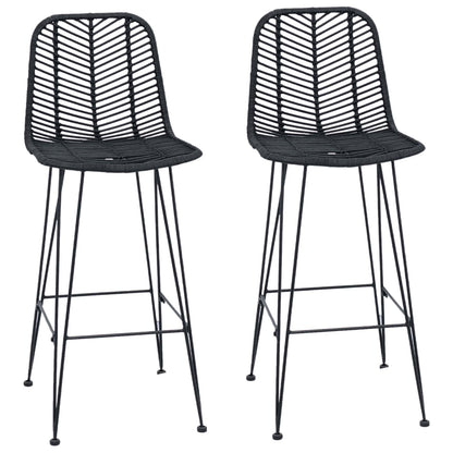 Silla De Bar 2 Uds. 44 X 53 X 111 Cm Ratan E Hierro
