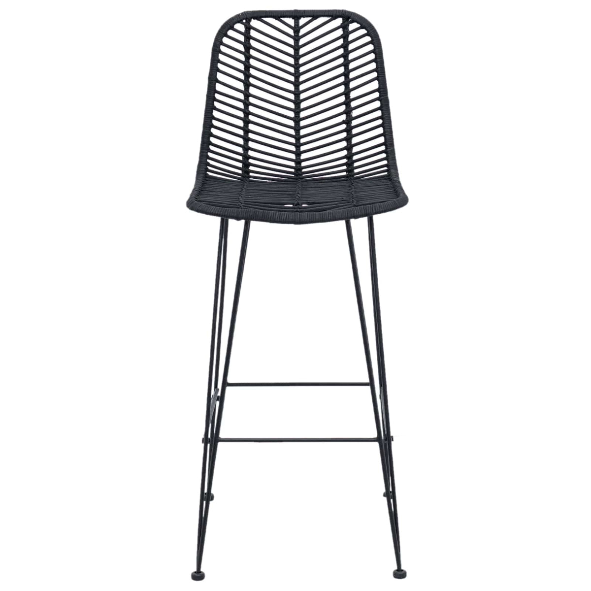Silla De Bar 2 Uds. 44 X 53 X 111 Cm Ratan E Hierro