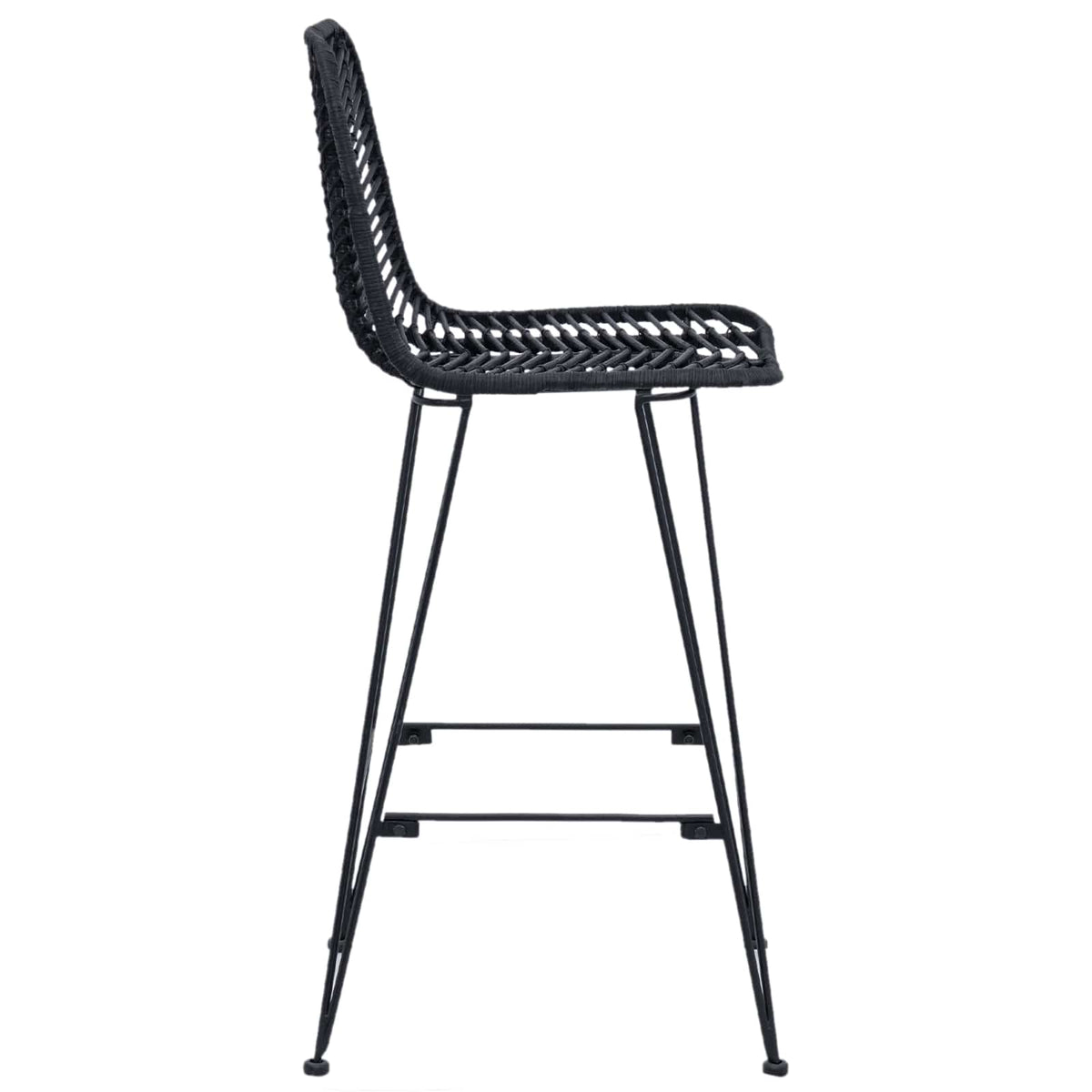Silla De Bar 2 Uds. 44 X 53 X 111 Cm Ratan E Hierro