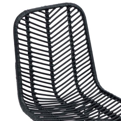 Silla De Comedor 2 Uds. Ratan E Hierro 44 X 54.5 X 85 Cm