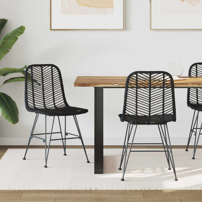 Silla De Comedor 2 Uds. Ratan E Hierro 44 X 54.5 X 85 Cm