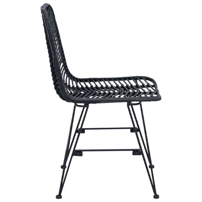 Silla De Comedor 2 Uds. Ratan E Hierro 44 X 54.5 X 85 Cm