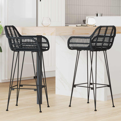 Silla De Bar 2 Uds. Ratan E Hierro