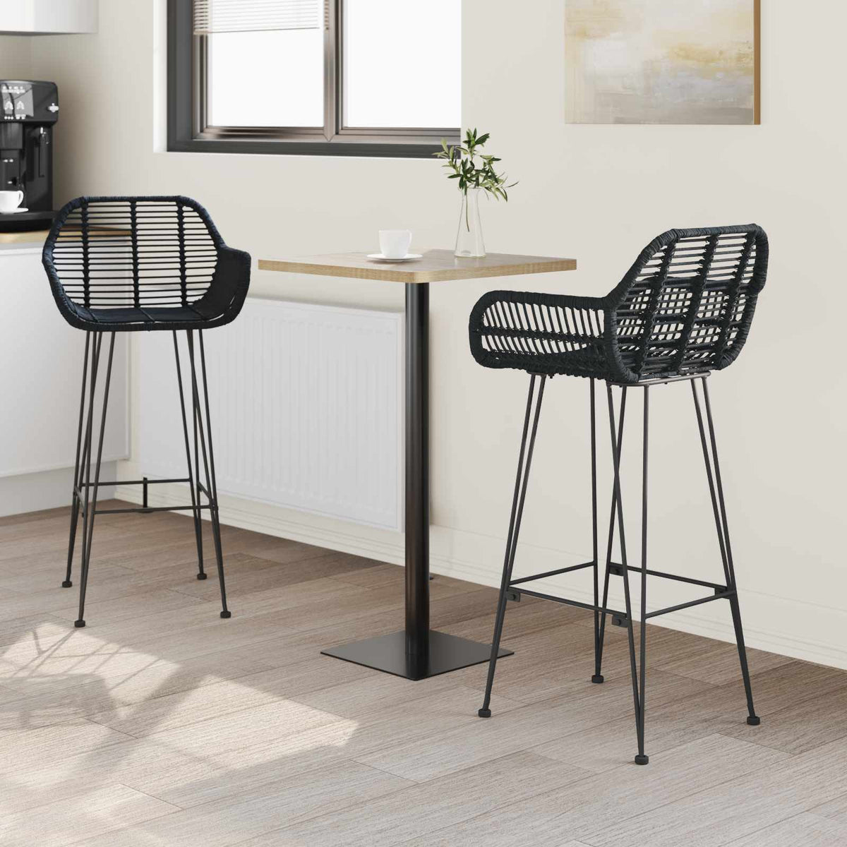 Silla De Bar 2 Uds. Ratan E Hierro