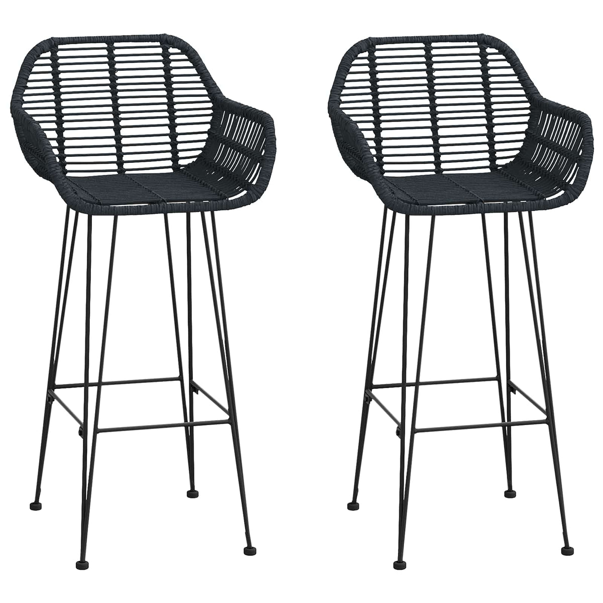 Silla De Bar 2 Uds. Ratan E Hierro