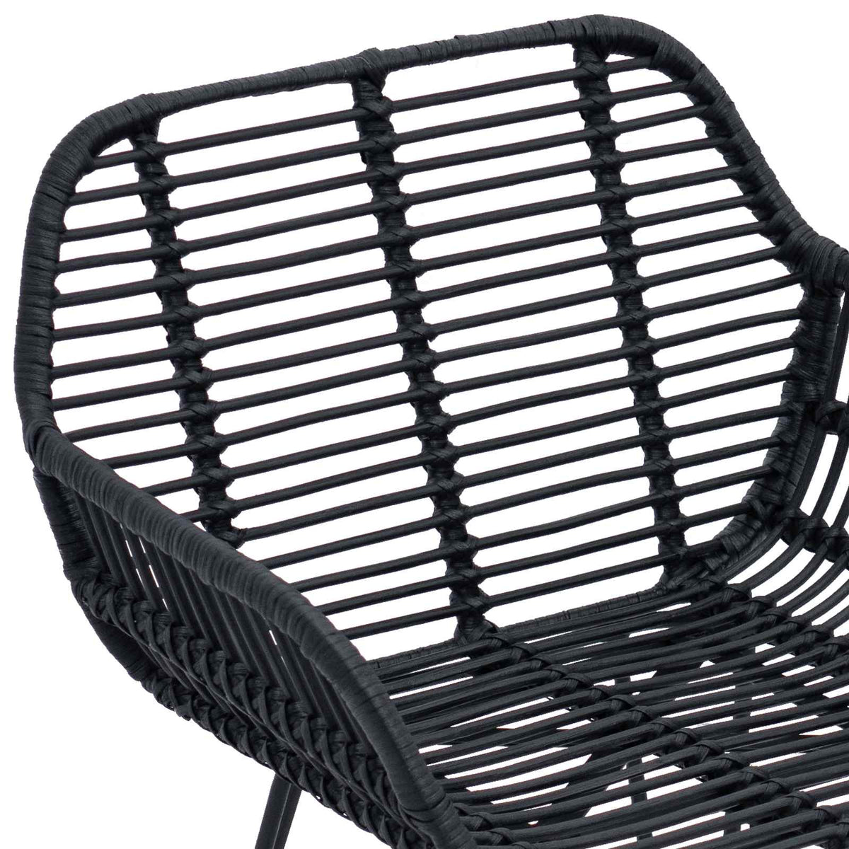 Silla De Comedor 2 Uds. Ratan E Hierro 55 X 50 X 74 Cm