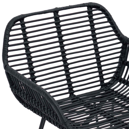 Silla De Comedor 2 Uds. Ratan E Hierro 55 X 50 X 74 Cm