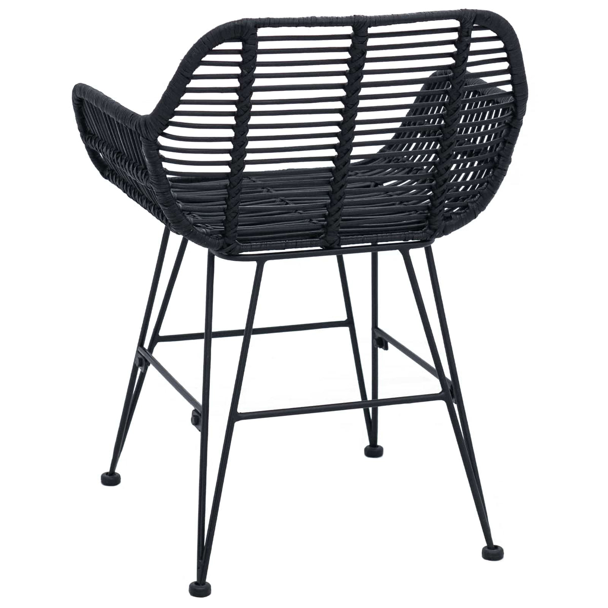 Silla De Comedor 2 Uds. Ratan E Hierro 55 X 50 X 74 Cm