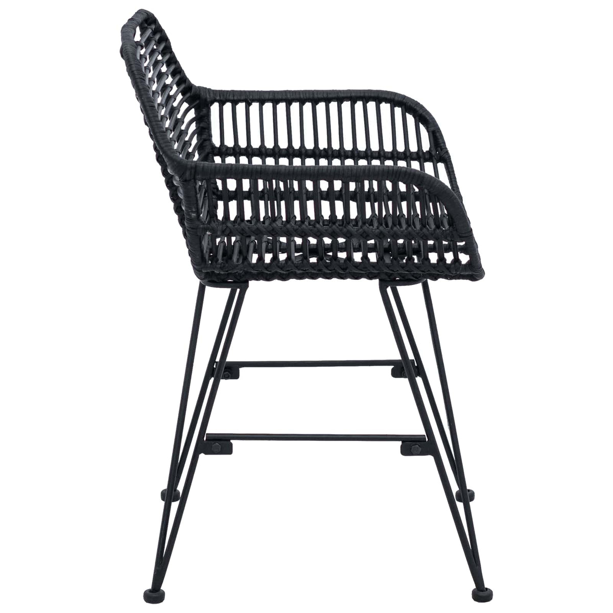 Silla De Comedor 2 Uds. Ratan E Hierro 55 X 50 X 74 Cm