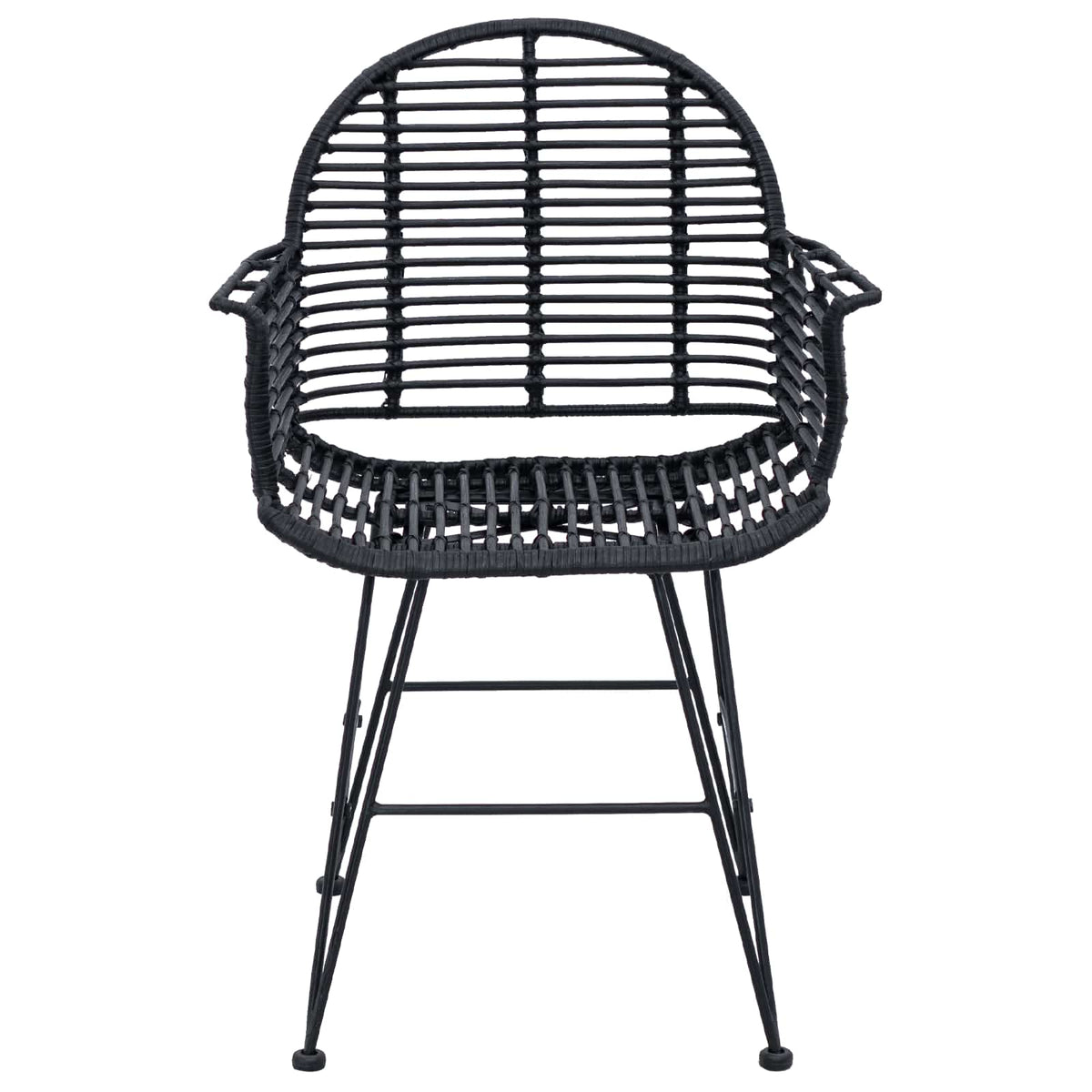 Silla De Comedor 2 Uds. Ratan E Hierro 57 X 55 X 85 Cm