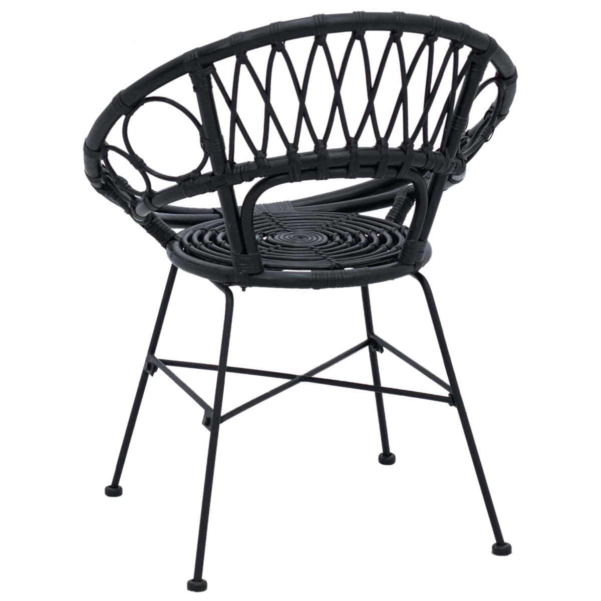 Silla De Comedor 2 Uds. Ratan E Hierro 54 X 65 X 82 Cm
