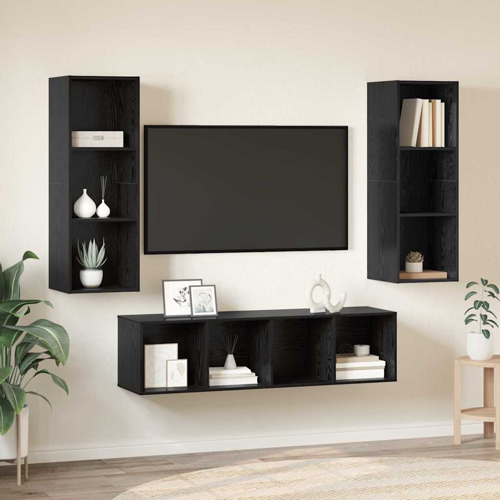 Conjunto De Mueble De Tv 3 Pcs Roble Artesanal