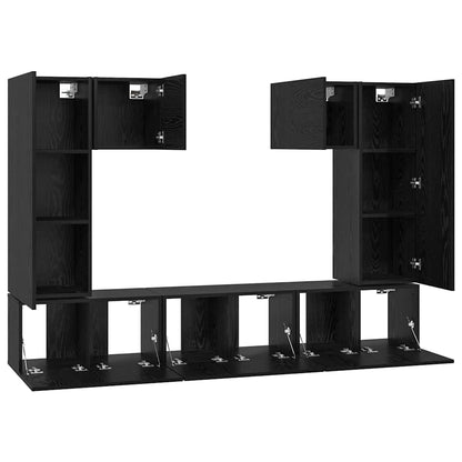 Conjunto De Mueble De Tv 7 Pcs Madera De Ingeniería
