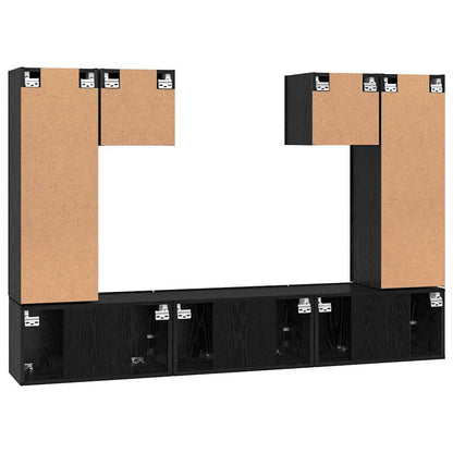 Conjunto De Mueble De Tv 7 Pcs Madera De Ingeniería