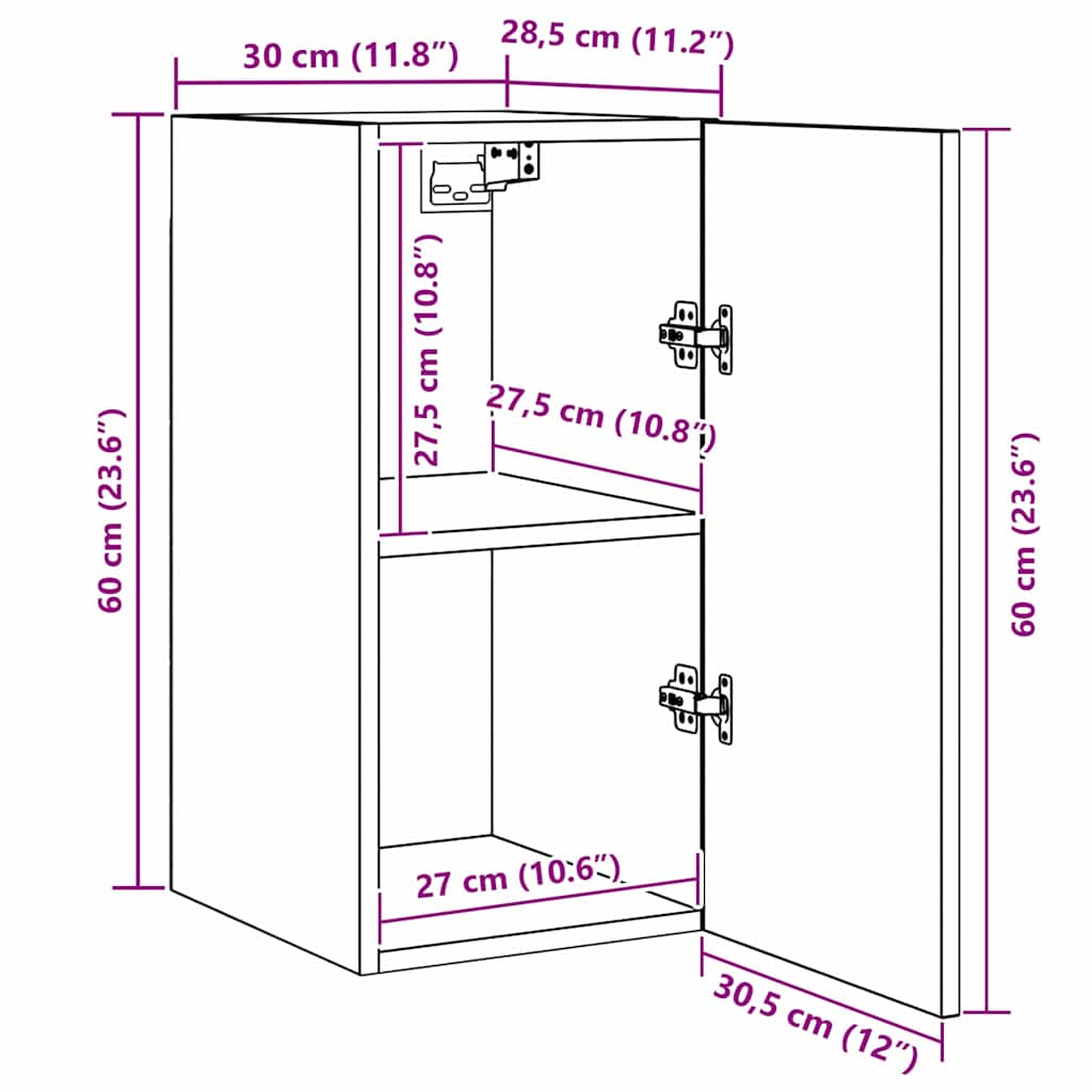 Conjunto De Mueble De Tv 7 Pcs 30,5 X 30 X 60 Cm