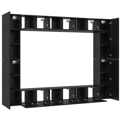 Conjunto De Mueble De Tv Montada En La Pared 10 Pcs