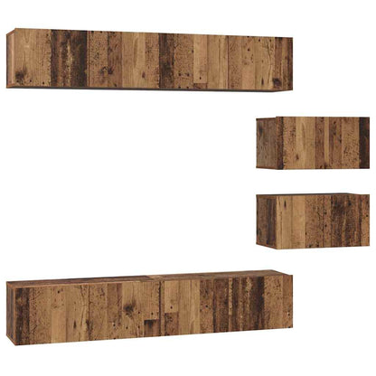 Conjunto De Mueble De Tv Montaje En La Pared 6 Pcs