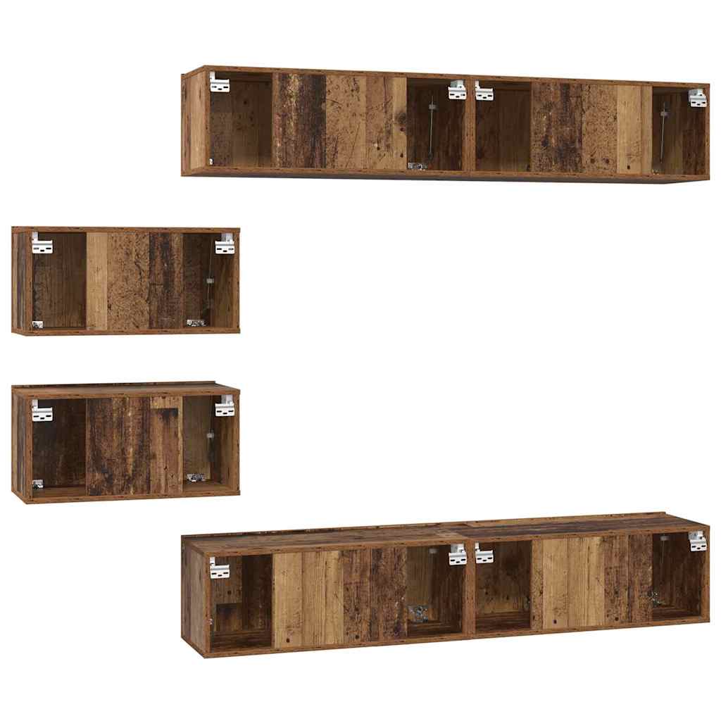 Conjunto De Mueble De Tv Montaje En La Pared 6 Pcs
