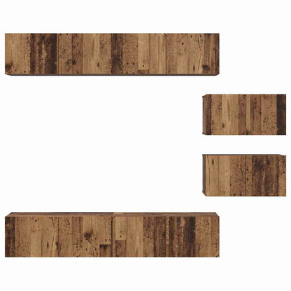 Conjunto De Mueble De Tv Montaje En La Pared 6 Pcs