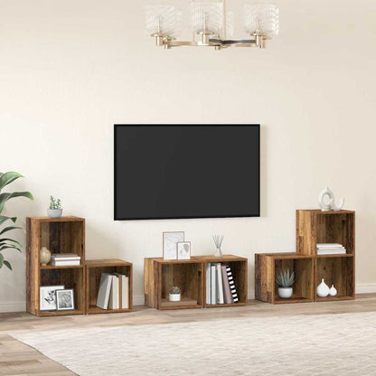 Conjunto De Mueble De Tv 6 Pcs Roble Artesanal