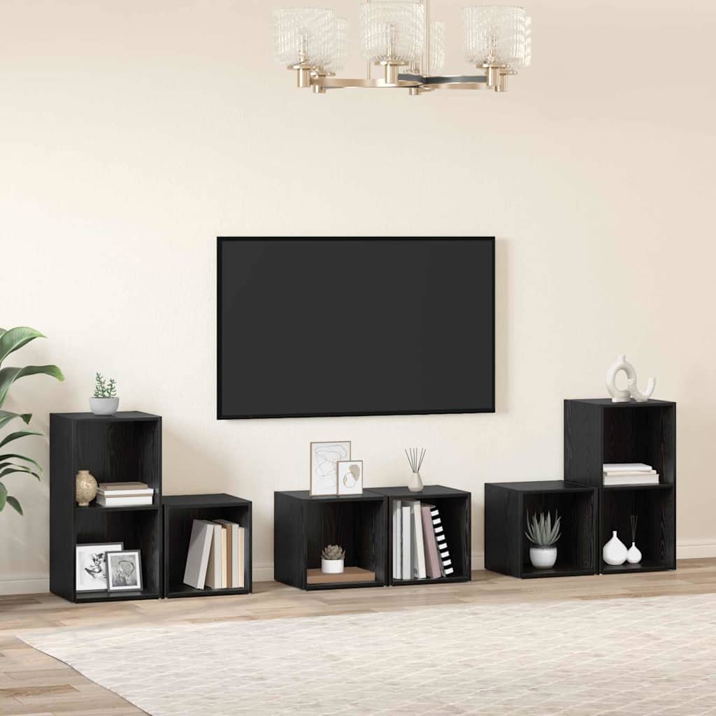 Conjunto De Mueble De Tv 6 Pcs Roble Artesanal