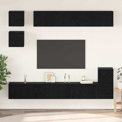 Conjunto De Mueble De Tv 8 Pcs Roble Artesanal