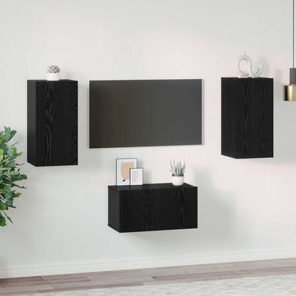 Conjunto De Mueble De Tv 3 Pcs Madera De Ingeniería