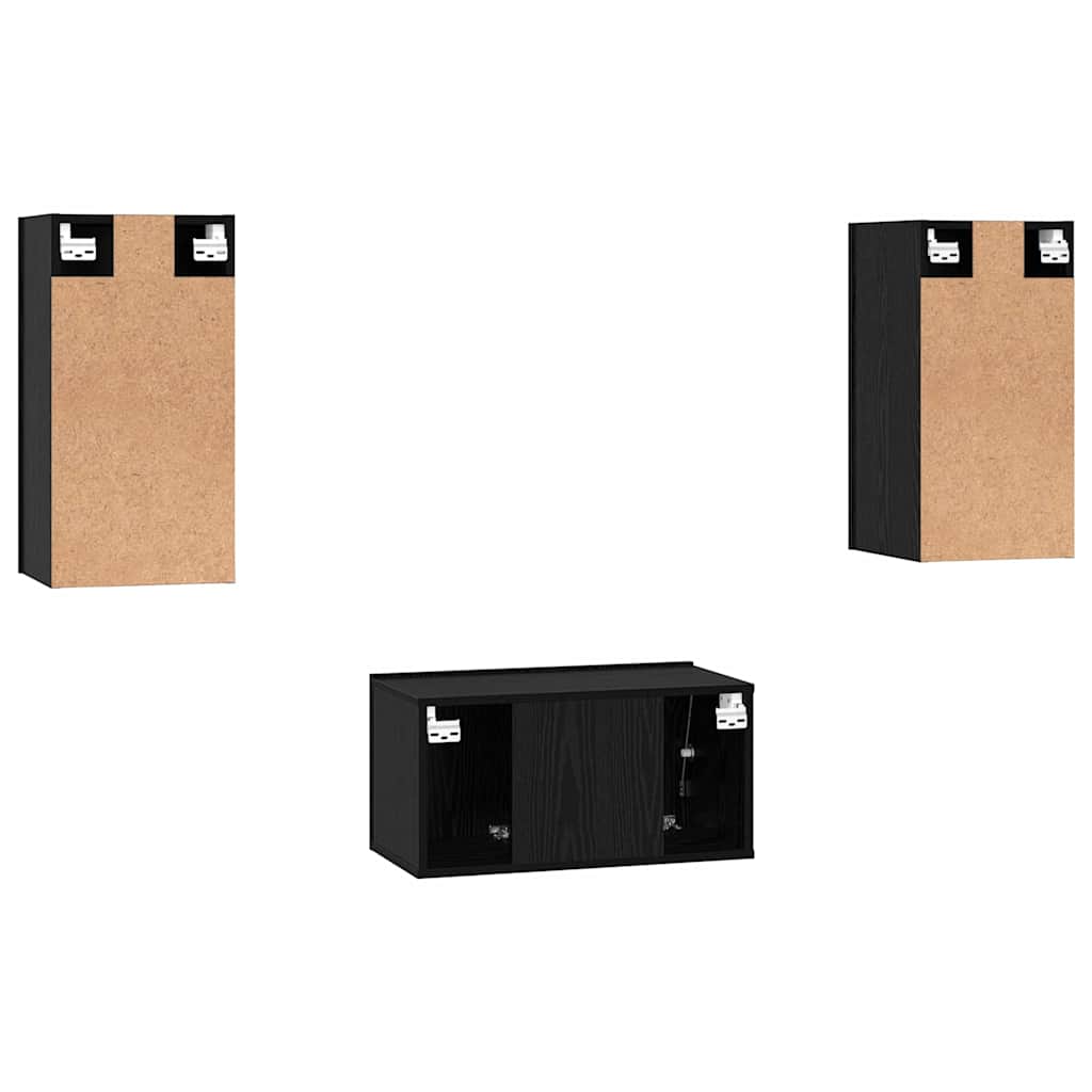 Conjunto De Mueble De Tv 3 Pcs Madera De Ingeniería