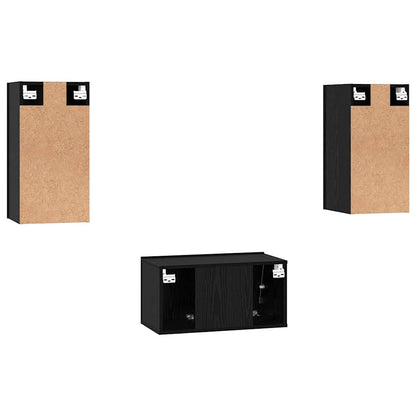 Conjunto De Mueble De Tv 3 Pcs Madera De Ingeniería