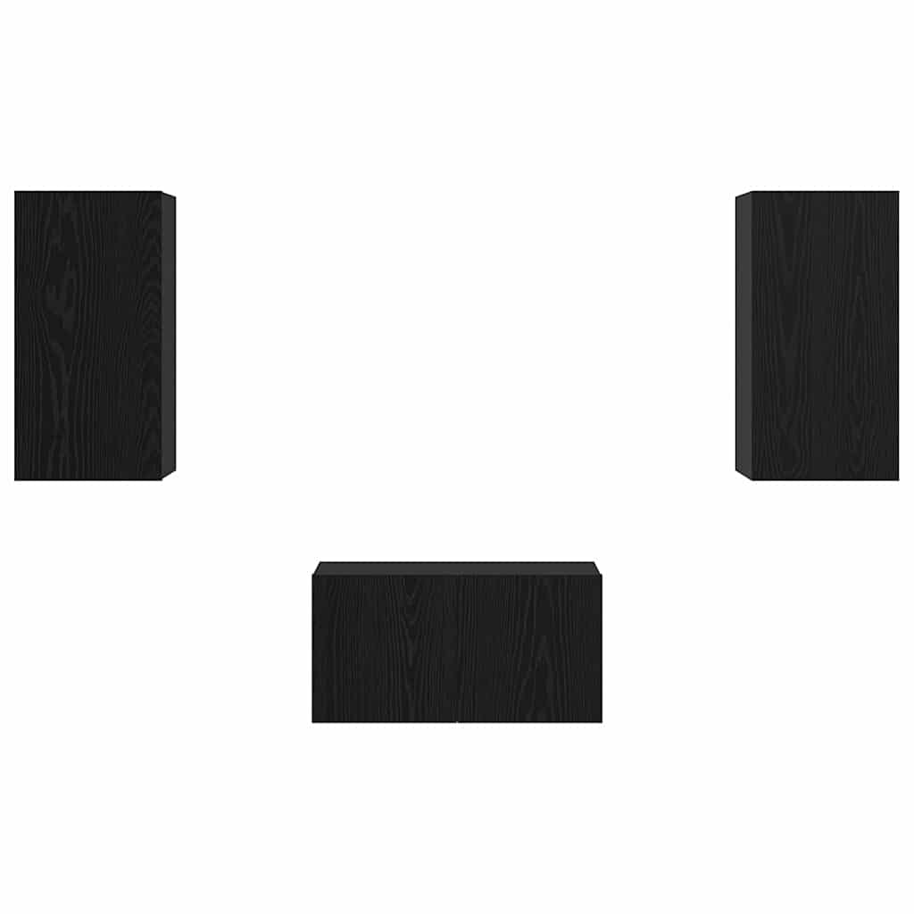 Conjunto De Mueble De Tv 3 Pcs Madera De Ingeniería