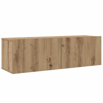 Mueble De Tv De Pared Montaje En La Pared 4 Pcs Roble Artesanal