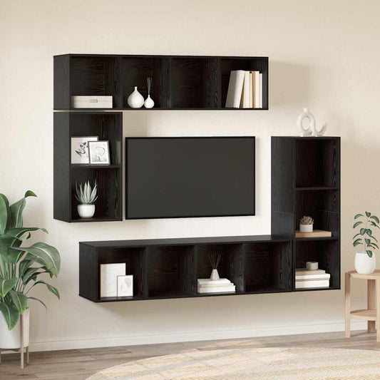 Conjunto De Mueble De Tv 4 Pcs Madera De Ingeniería