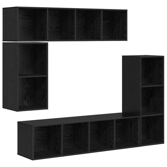 Conjunto De Mueble De Tv 4 Pcs Madera De Ingeniería