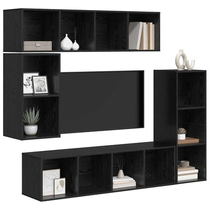 Conjunto De Mueble De Tv 4 Pcs Madera De Ingeniería